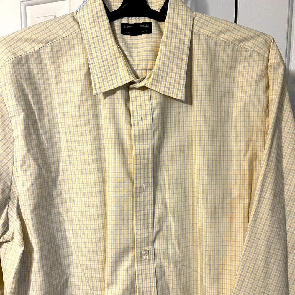 Banana Republic Yellow Microcheck